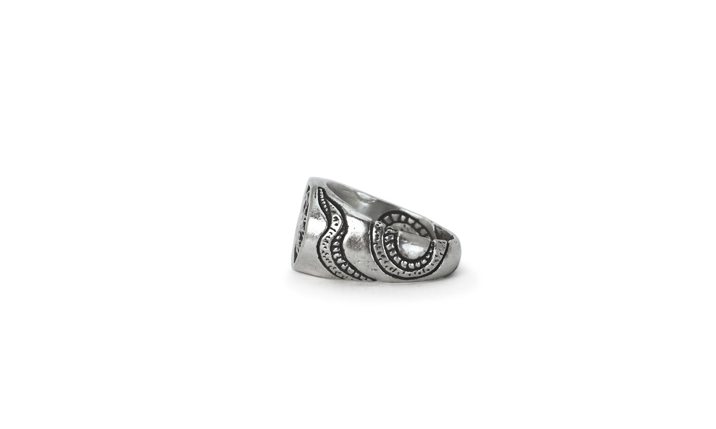 CERBERUS | CARVED SILVER SIGNET RING