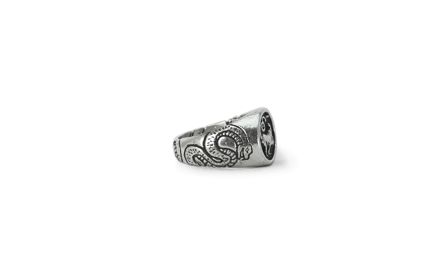 CERBERUS | CARVED SILVER SIGNET RING