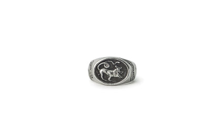 CERBERUS | CARVED SILVER SIGNET RING