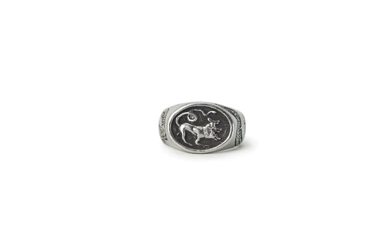 CERBERUS | CARVED SILVER SIGNET RING