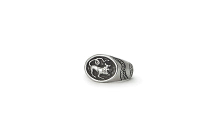 CERBERUS | CARVED SILVER SIGNET RING