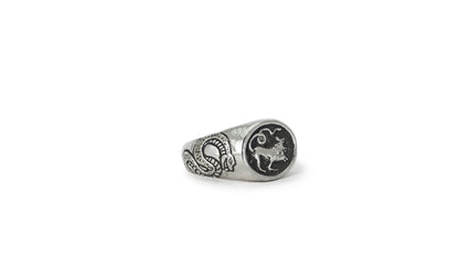 CERBERUS | CARVED SILVER SIGNET RING